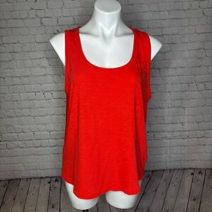J. Crew Vintage Cotton Vibrant Pink Orange Tank Top Size XL
